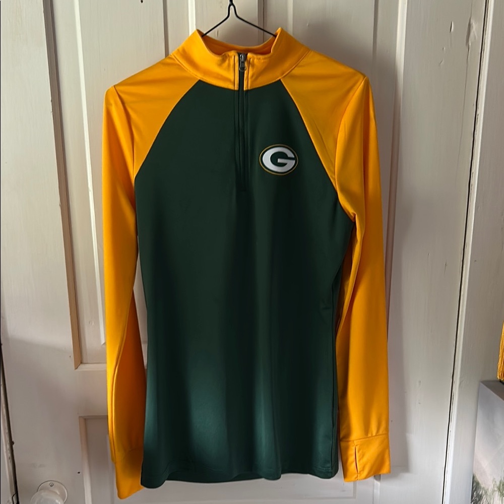 NFL Green and Yellow Rash Guard Swim Top